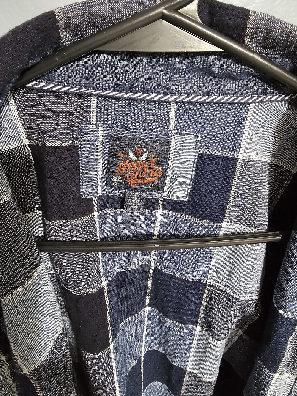Moonshine Spirit Men's Navy Plaid Button-Down Shirt